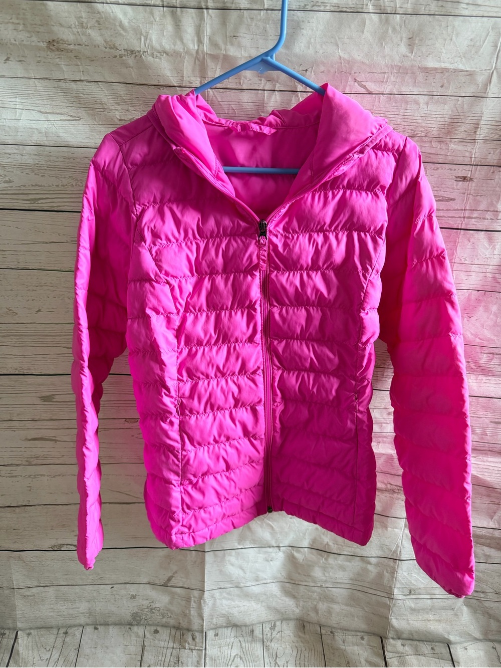 Women’s Bright Pink Lightweight Puffer Jacket with Hood